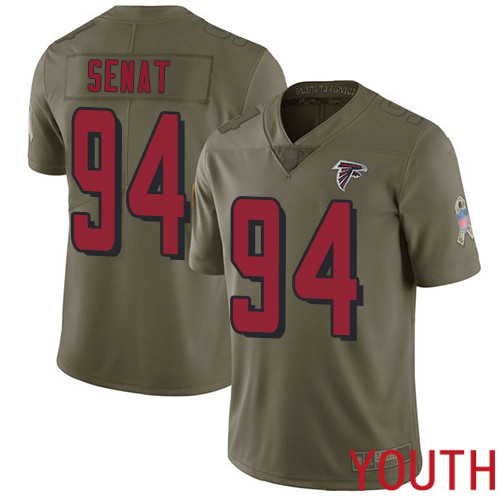 Atlanta Falcons Limited Olive Youth Deadrin Senat Jersey NFL Football #94 2017 Salute to Service->youth nfl jersey->Youth Jersey